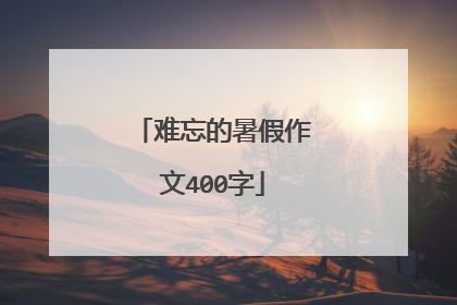 难忘的暑假作文400字