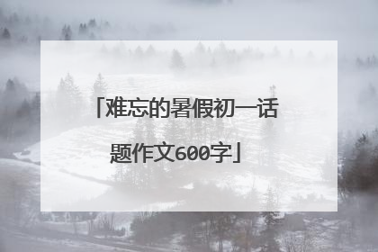 难忘的暑假初一话题作文600字