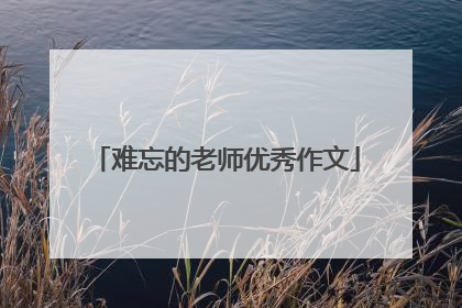 难忘的老师优秀作文