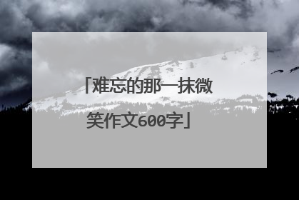 难忘的那一抹微笑作文600字