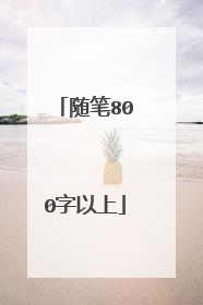 随笔800字以上