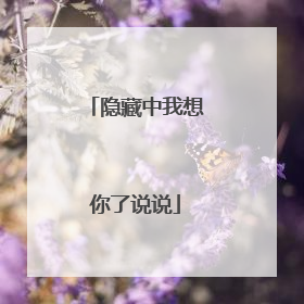 隐藏中我想你了说说