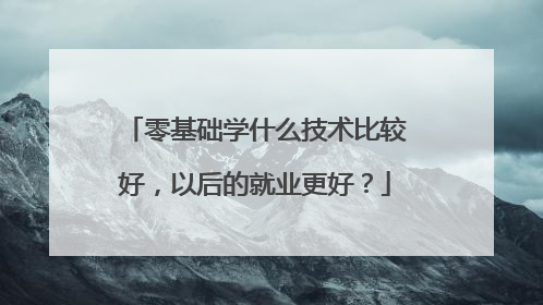 零基础学什么技术比较好,以后的就业更好?