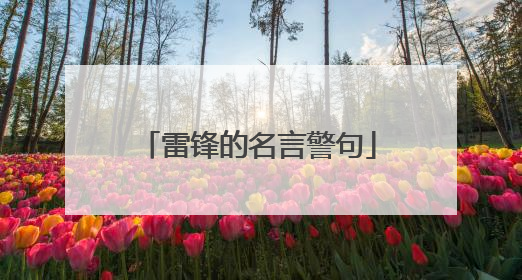 雷锋的名言警句