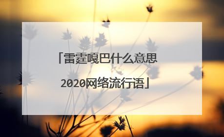 雷霆嘎巴什么意思 2020网络流行语