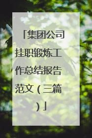 集团公司挂职锻炼工作总结报告范文（三篇）