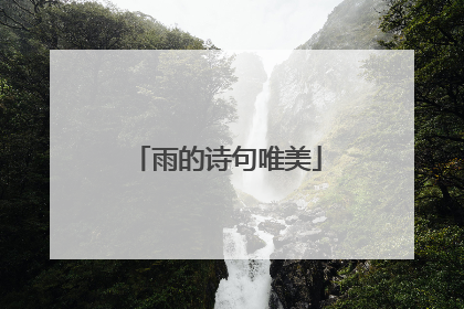 雨的诗句唯美