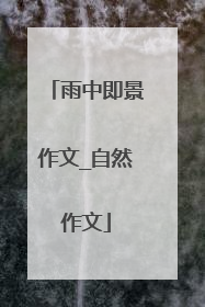 雨中即景作文_自然作文