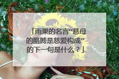 雨果的名言“慈母的胳膊是慈爱构成”的下一句是什么？