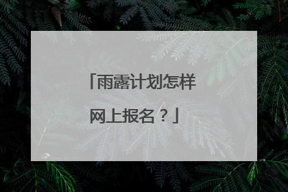 雨露计划怎样网上报名?