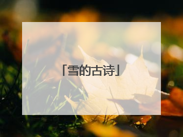 雪的古诗