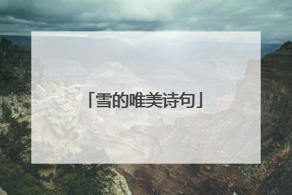 雪的唯美诗句