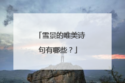 雪景的唯美诗句有哪些？
