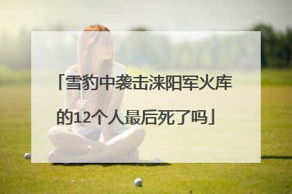 雪豹中袭击涞阳军火库的12个人最后死了吗