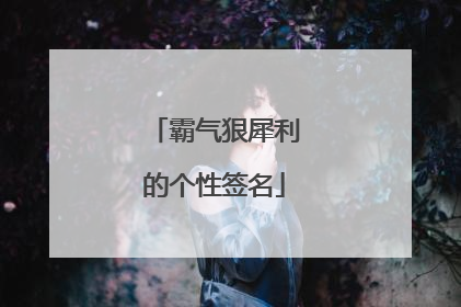 霸气狠犀利的个性签名