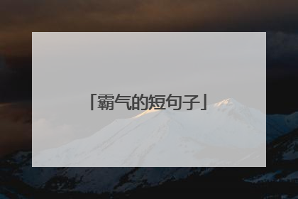 霸气的短句子