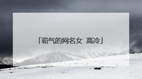 霸气的网名女 高冷