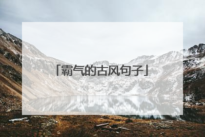 霸气的古风句子