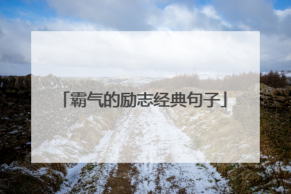 霸气的励志经典句子