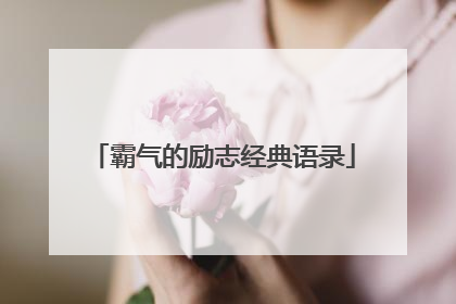霸气的励志经典语录