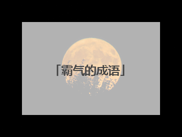 霸气的成语