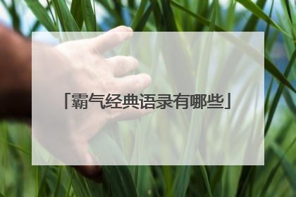 霸气经典语录有哪些