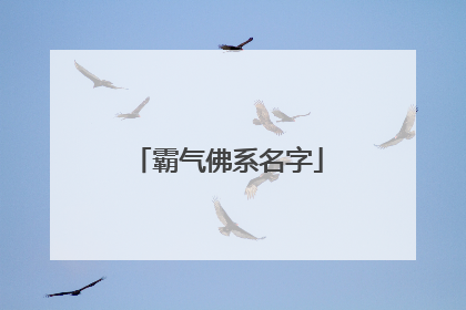 霸气佛系名字