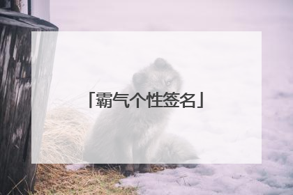 霸气个性签名