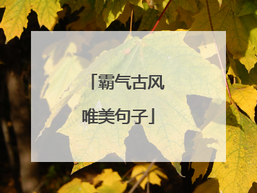 霸气古风唯美句子