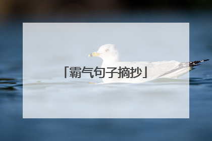 霸气句子摘抄
