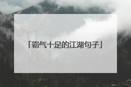 霸气十足的江湖句子