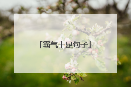 霸气十足句子