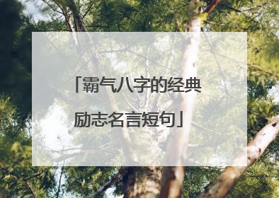 霸气八字的经典励志名言短句