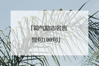 霸气励志名言警句100句
