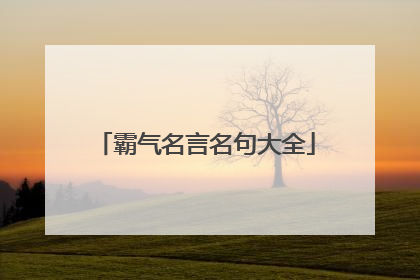 霸气名言名句大全