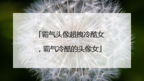 霸气头像超拽冷酷女,霸气冷酷的头像女