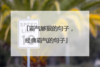 霸气够狠的句子，经典霸气的句子