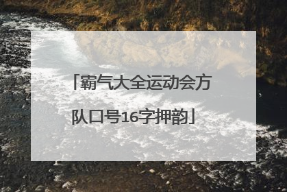霸气大全运动会方队口号16字押韵