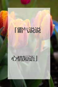 霸气说说心情短语