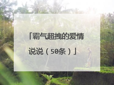 霸气超拽的爱情说说（50条）