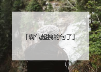 霸气超拽的句子