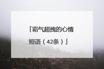 霸气超拽的心情短语（42条）