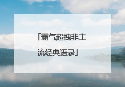 霸气超拽非主流经典语录