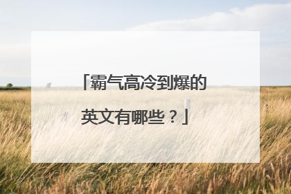 霸气高冷到爆的英文有哪些?
