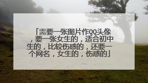 需要一张图片作QQ头像,要一张女生的,适合初中生的,比较伤感的,还要一个网名,女生的,伤感的