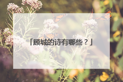 顾城的诗有哪些?