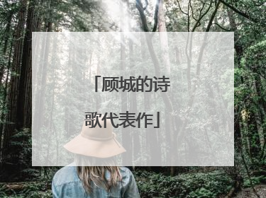 顾城的诗歌代表作