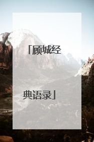 顾城经典语录