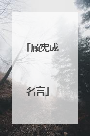 顾宪成名言