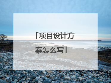 项目设计方案怎么写